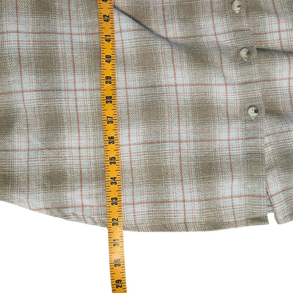 Chic Soul Tan Plaid Coastal Relaxed Fit Womens 2XL Long Sleeve Oversized Shacket - Picture 5 of 9
